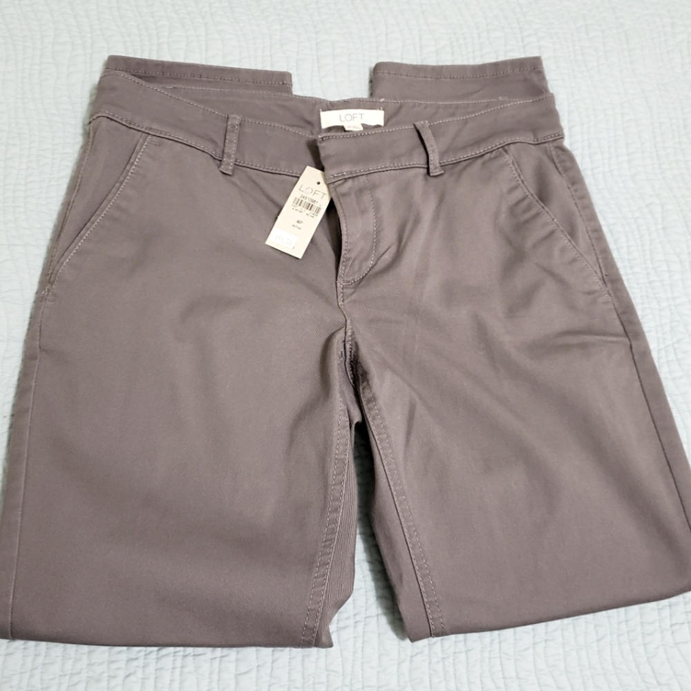 NWT LOFT Marisa Gray Khakis